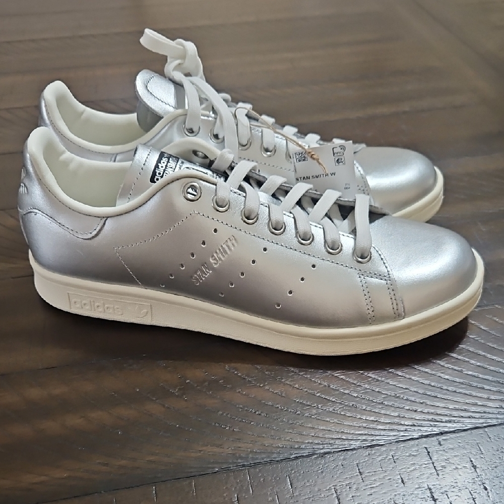 NWT Adidas Silver Stan Smith Women's Sneakers